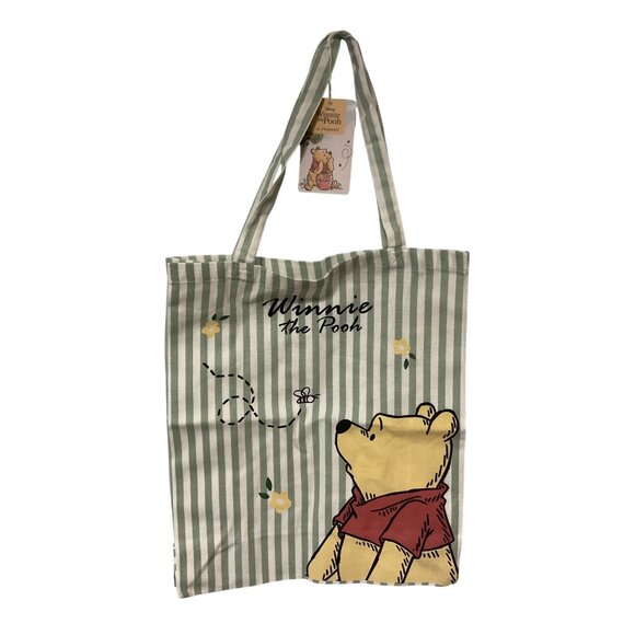 Disney Winnie The Pooh At Primark Green & White Striped Tote Bag - Picture 1 of 5